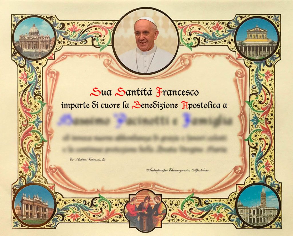 Elemosineria Apostolica Richiesta Pergamena Online Modello M3 (40,5 x 32 cm) | Elemosineria Apostolica