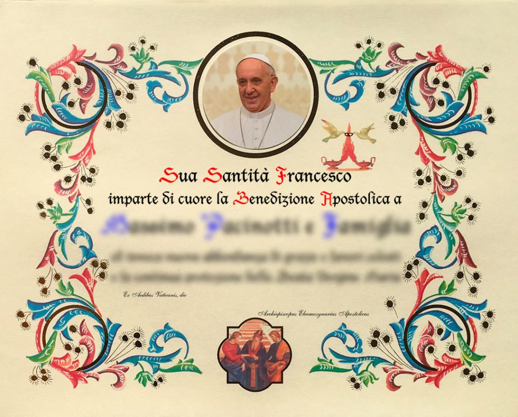 Www Elemosineria Va Benedizione Apostolica Modello S (42 x 33 cm) | Elemosineria Apostolica
