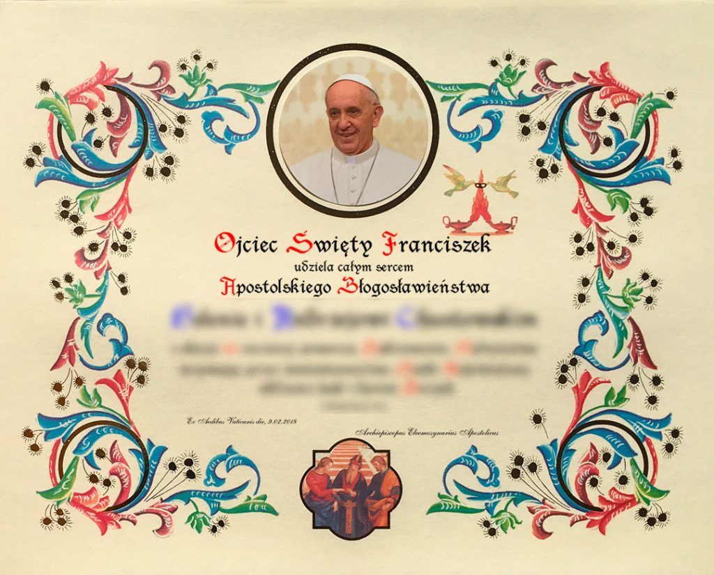Www Elemosineria Va Benedizione Apostolica Wzór S (42 x 33 cm) | Elemosineria Apostolica