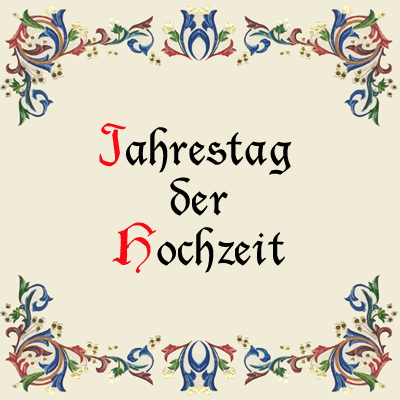 Jahrestag der Hochzeit